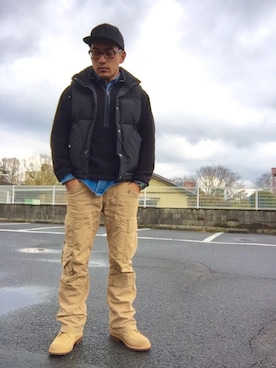 「バレンタインデートスタイル」｜「アイテム（キャップ）」を使った、Tomoki ☆さん（メンズ・166cm）の冬コーディネート