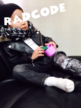 「RAD CUSTOM（ラッドカスタム）のアイテム（ジャケット/アウター）」を使った、H.M.さん（キッズ・100cm）の冬コーディネート