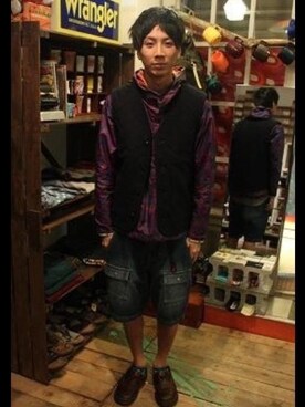 「VOO（ヴォー）のアイテム（ジャケット/アウター）」を使った、タンバリン、いや違う。さん（メンズ・174cm）の秋コーディネート