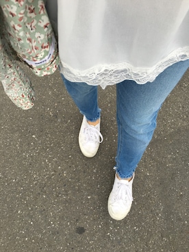 「RAY CASSIN（レイカズン）のアイテム（シャツワンピース）」を使った、ゆゆゆさん（レディース・156cm）の夏コーディネート