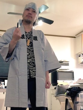 「祭り」｜「アイテム（ジャケット/アウター）」を使った、モコ太郎さん（メンズ・173cm）の冬コーディネート