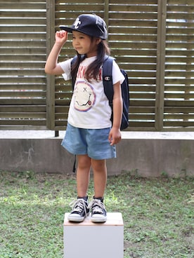 「RADCHAP（ラッドチャップ）のアイテム（帽子）」を使った、siaさん（キッズ・110cm）の夏コーディネート