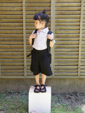 「アイテム（バックパック/リュック）」を使った、siaさん（キッズ・110cm）の夏コーディネート