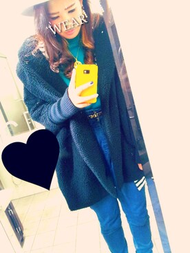 「EMODA（エモダ）のアイテム（ダッフルコート）」を使った、ktm.misaさん（レディース・162cm）の冬コーディネート