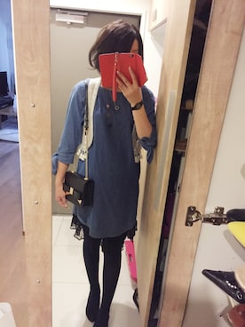 「Language（ランゲージ）のアイテム（トップス）」を使った、はらりさん（レディース・171cm）の秋コーディネート