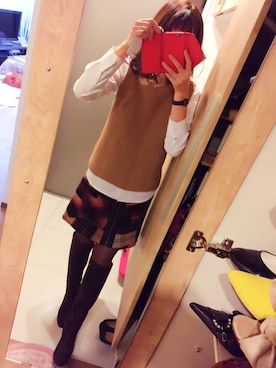 「Import & Select（インポートアンドセレクト）のアイテム（スカート）」を使った、はらりさん（レディース・171cm）の冬コーディネート