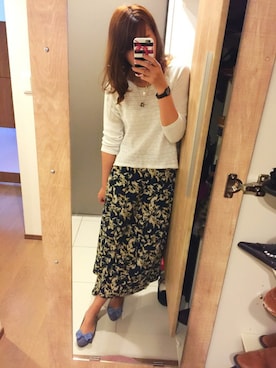 「coca（ANDEX shoes product）（コカ）のアイテム（Tシャツ/カットソー）」を使った、はらりさん（レディース・171cm）の春コーディネート