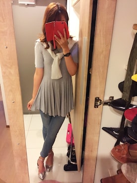 「coca（ANDEX shoes product）（コカ）のアイテム（Tシャツ/カットソー）」を使った、はらりさん（レディース・171cm）の春コーディネート