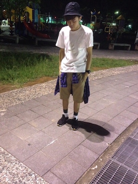 「(A)CRYPSISのアイテム」を使った、Yu Laiさん（メンズ・172cm）の夏コーディネート