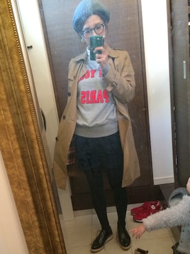 「ADAM ET ROPE'（アダムエロペ）のアイテム（トレンチコート）」を使った、miisuuzuukiiさん（レディース・161cm）の春コーディネート