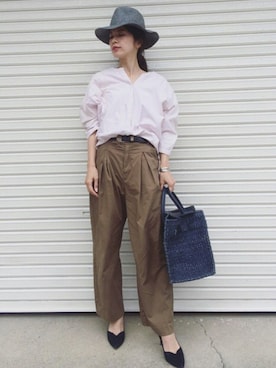 「アイテム（パンプス、ブルー系）」を使った、miisuuzuukiiさん（レディース・161cm）の春コーディネート
