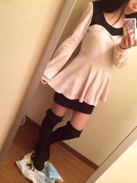 「ぺプラムトップス」｜「アイテム（その他アウター）」を使った、ともちゅんさん（レディース・153cm）の冬コーディネート