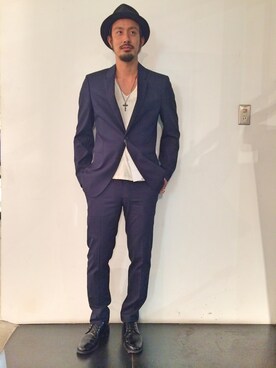 「MARC JACOBS（マークジェイコブス）のアイテム（ドレスシューズ）」を使った、Takuma(irieYOKOHAMA)さん（メンズ・178cm）の秋コーディネート