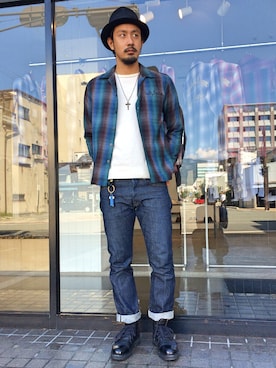 「MARC JACOBS（マークジェイコブス）のアイテム（ブーツ）」を使った、Takuma(irieYOKOHAMA)さん（メンズ・178cm）の秋コーディネート
