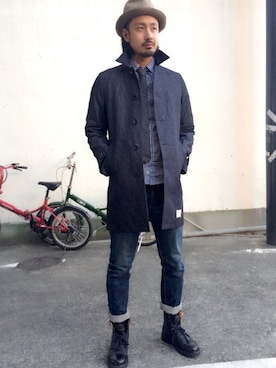 「A.P.C.」｜「アイテム（トレンチコート）」を使った、Takuma(irieYOKOHAMA)さん（メンズ・178cm）の冬コーディネート