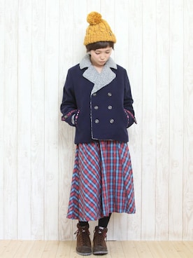 「メルトン」｜「アイテム（トレンチコート）」を使った、なべちゃんさん（レディース・156cm）の秋コーディネート