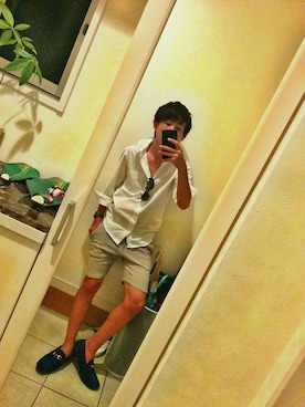 「roshell（ロシェル）のアイテム（シューズ）」を使った、ゆうまさん（メンズ・167cm）の夏コーディネート