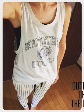 「アイテム（タンクトップ）」を使った、yurieさん（レディース・154cm）の夏コーディネート