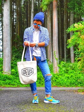 「8100（ハッセンヒャク）のアイテム」を使った、KODAIさん（メンズ・170cm）の夏コーディネート