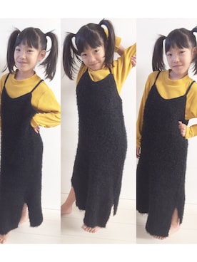 「CECIL McBEE（セシルマクビー）のアイテム（ワンピース/ドレス）」を使った、石川 りかさん（キッズ・132cm）の冬コーディネート