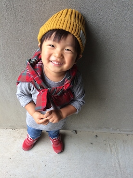 「RALPH LAUREN（ラルフ ローレン）のアイテム（シャツ/ブラウス、レッド系）」を使った、YURIEさん（レディース）の秋コーディネート