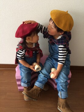 「RALPH LAUREN（ラルフ ローレン）のアイテム（シャツ/ブラウス、レッド系）」を使った、YURIEさん（レディース）の秋コーディネート