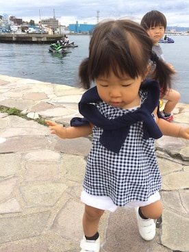 「GAP（ギャップ）のアイテム（カーディガン/ボレロ、ブルー系）」を使った、YURIEさん（レディース）の秋コーディネート