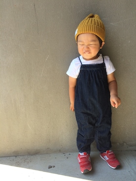 「GAP（ギャップ）のアイテム（サロペット/オーバーオール、ブルー系）」を使った、YURIEさん（レディース）の秋コーディネート