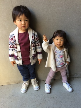 「babyGAP（babyGAP）のアイテム（ジャケット/アウター、ホワイト系）」を使った、YURIEさん（レディース）の秋コーディネート