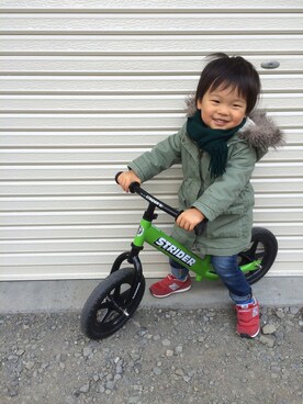 「babyGAP（babyGAP）のアイテム（モッズコート）」を使った、YURIEさん（キッズ・90cm）の秋コーディネート