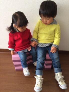 「babyGAP（babyGAP）のアイテム（Tシャツ/カットソー、イエロー系）」を使った、YURIEさん（レディース）の秋コーディネート