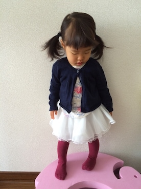 「babyGAP（babyGAP）のアイテム（カーディガン/ボレロ、ブルー系）」を使った、YURIEさん（レディース）の秋コーディネート