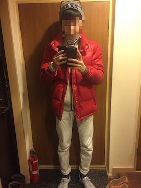 「EDWIN（エドウィン）のアイテム（ダウンジャケット/コート）」を使った、ゆーちんさん（メンズ・176cm）の冬コーディネート
