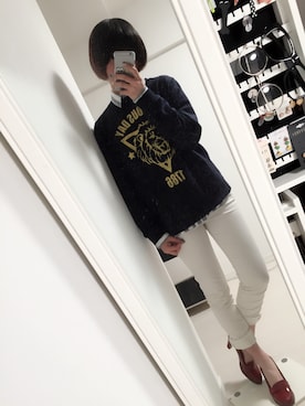 「スウェット×シャツ」｜meeさん（レディース・162cm）の春コーディネート