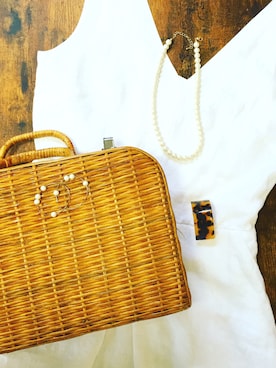 「GAP（ギャップ）のアイテム（ワンピース、ホワイト系）」を使った、mememe-guさん（レディース・156cm）の夏コーディネート