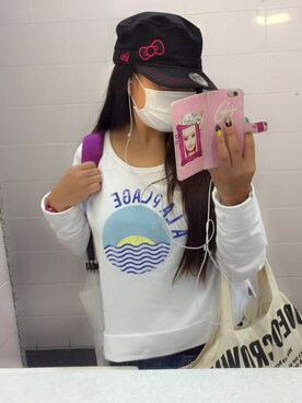 「school」｜「アイテム（キャップ）」を使った、Acco  94'sさん（レディース・158cm）の秋コーディネート