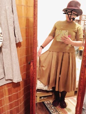 「タートルネックセーター」｜「アイテム（帽子）」を使った、七さん（レディース・156cm）の秋コーディネート
