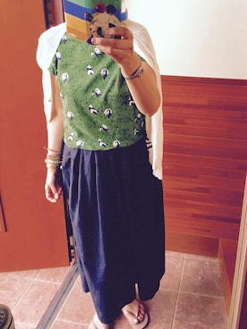 「marble sud（マーブルシュッド）のアイテム（トップス）」を使った、えまみーさん（レディース・171cm）の夏コーディネート