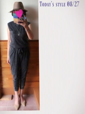 「アイテム（バングル/リストバンド）」を使った、えまみーさん（レディース・171cm）の夏コーディネート