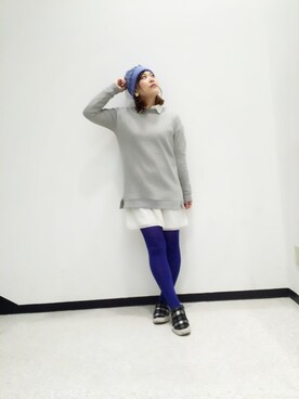 「FREE'S MART（フリーズマート）のアイテム（ニットキャップ/ビーニー）」を使った、maru☺︎さん（レディース・152cm）の冬コーディネート