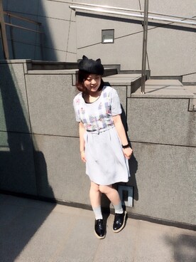 「猫耳ベレー帽」｜maru☺︎さん（レディース・152cm）の春コーディネート