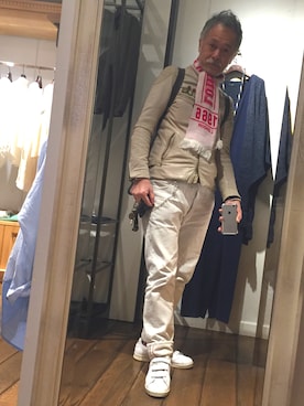 「Johnbull（ジョンブル）のアイテム（ライダースジャケット）」を使った、Satisfactionさん（メンズ・175cm）の春コーディネート