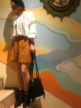 「one after another NICE CLAUP（ワンアフターアナザーナイスクラップ）のアイテム（ハンチング/ベレー帽）」を使った、chicoさん（レディース・162cm）の秋コーディネート