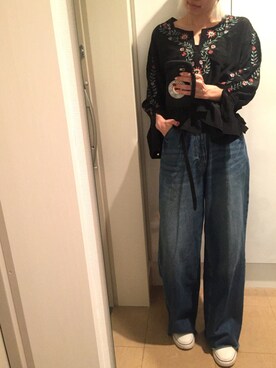 「フレアスリーブ」｜chicoさん（レディース・162cm）の秋コーディネート