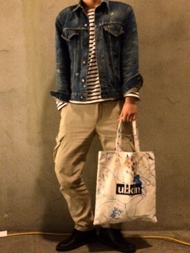 「SAINT JAMES（セントジェームス）のアイテム」を使った、권오준さん（メンズ・181cm）の冬コーディネート