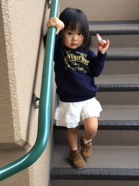 「フード」｜miinaさん（キッズ・90cm）の秋コーディネート