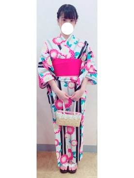 「black」｜「アイテム（浴衣）」を使った、yukarunさん（レディース・162cm）の夏コーディネート