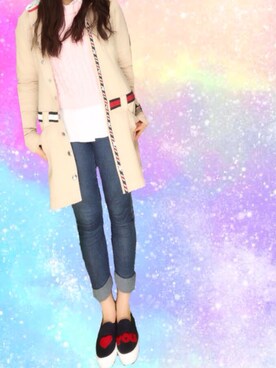 「TOMMY HILFIGER（トミーヒルフィガー）のアイテム（その他アウター）」を使った、AYAKAさん（レディース・156cm）の春コーディネート