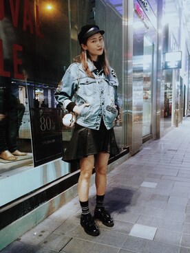 「CPH（シーピーエイチ）のアイテム（キャップ）」を使った、Afa Annfaさん（レディース・168cm）の冬コーディネート