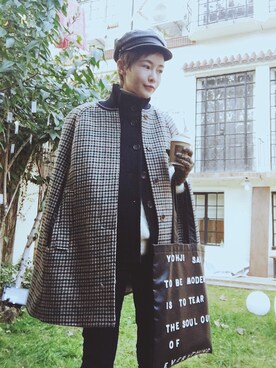 「J.CREW（ジェイクルー）のアイテム（その他アウター）」を使った、Afa Annfaさん（レディース・168cm）の冬コーディネート